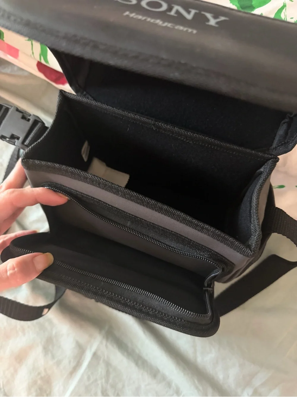 Sony Black and Gray Handycamera Messenger Bag